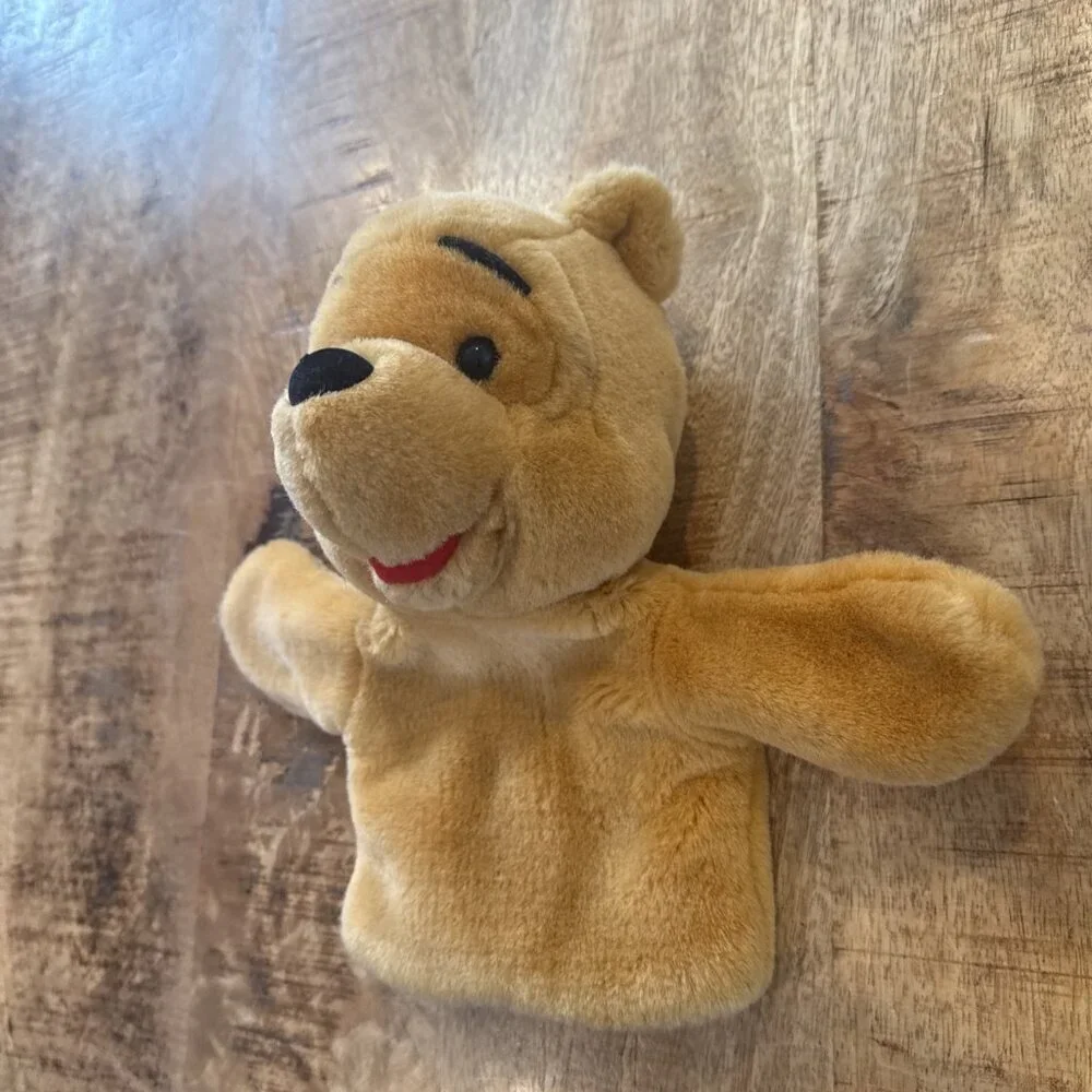 Vintage Walt Disney Winnie The Pooh Hand Puppet Stuffed Plush Baby Toy 10”